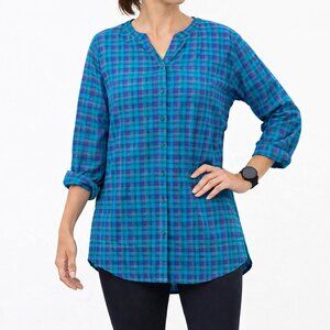 Duluth Trading Co. DuluthFlex Sidewinder Outdoor Adventure Plaid Tunic [size M]